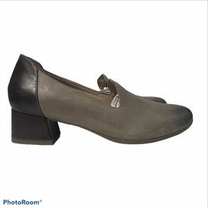 DANSKO Pumps 11M/41 Womens Taupe & Brown Leather Loafer Slip On  # 3710792494